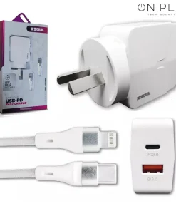 Cargador Soul Speed 20w Iphone Usb Tipo-C Cable PD