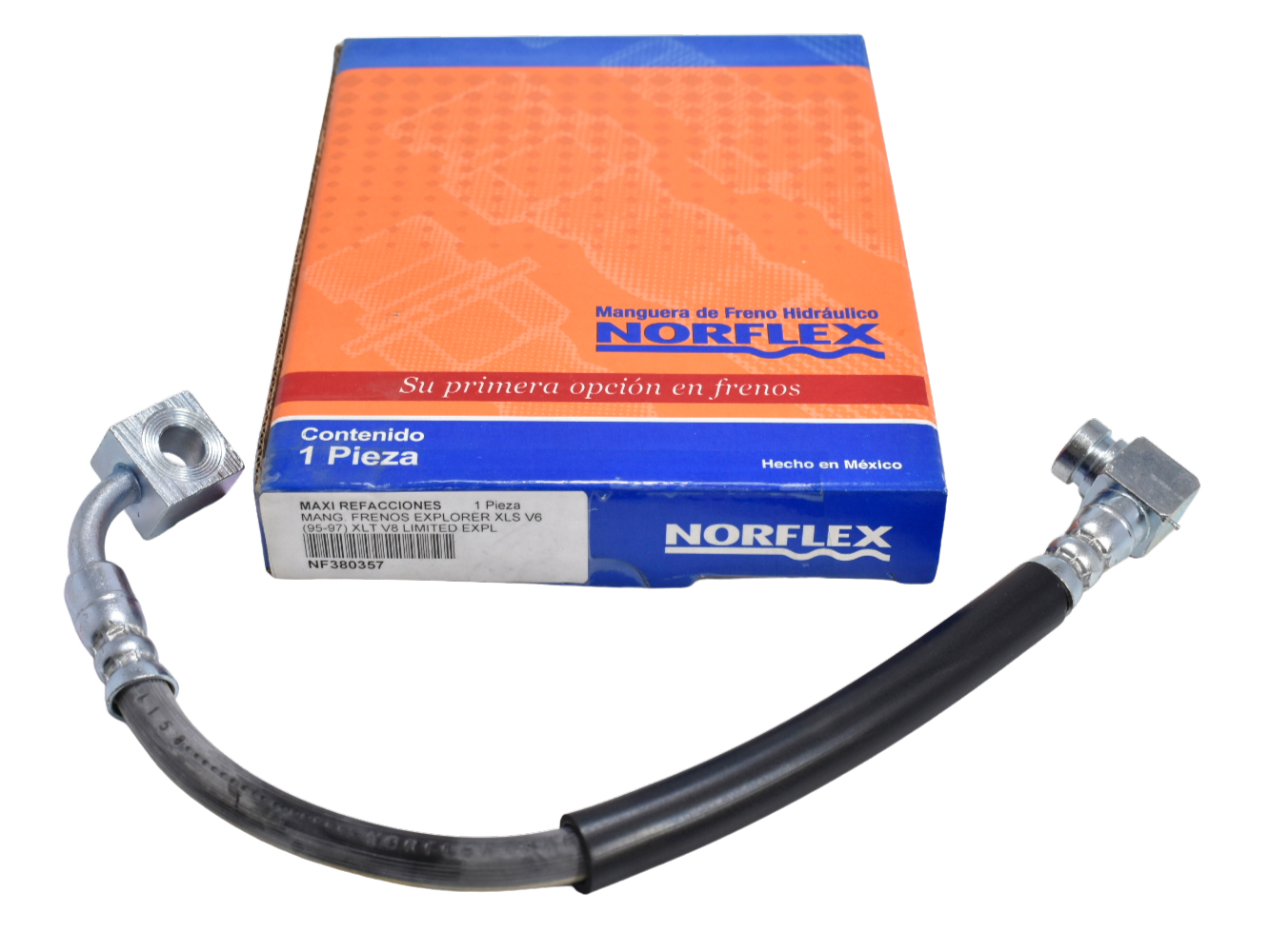 NF380357MANGUERA DE FRENOS (CALIPER)RANGER (98-05), RANGER F100 (00-98), EXPLORER SPORT (01-03), EXPLORER SPORT TRAC (01-05), LINCOLN BLACKWOOD (02-03) DELANTERA / DERECHA (LADO ACOMPAÃANTE)NF380357 / BH380357 - Imagen 7