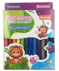 plumones lavables x6 y x12 marca Parchesitos