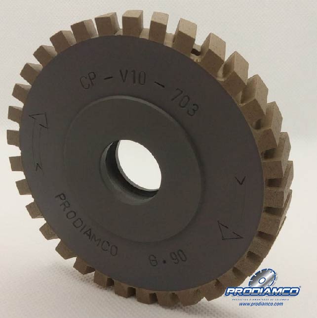 Muela Diamantada Canto Plano 150mm CNC Vidrio 6mm Gruesa - Imagen 2