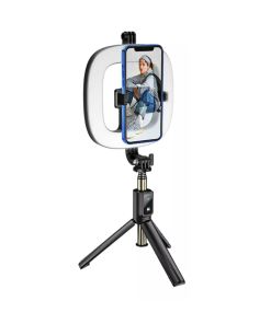 Baston Selfie Tripode Bluetooth Hoco Lv3 Plus + Aro de Luz Blanco