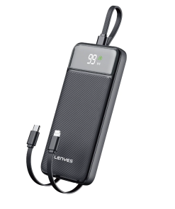 Alternative view of Powerbank Carga Rapida Lenyes Px155d 10000 Mah Con Cables Negro